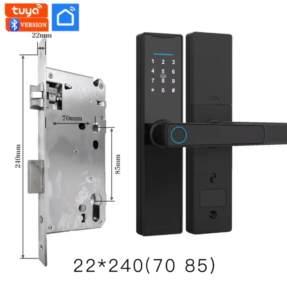Smart Bluetooth Door Lock Tuya App Compatible Biometric Fingerprint Electronic Home Lock 23