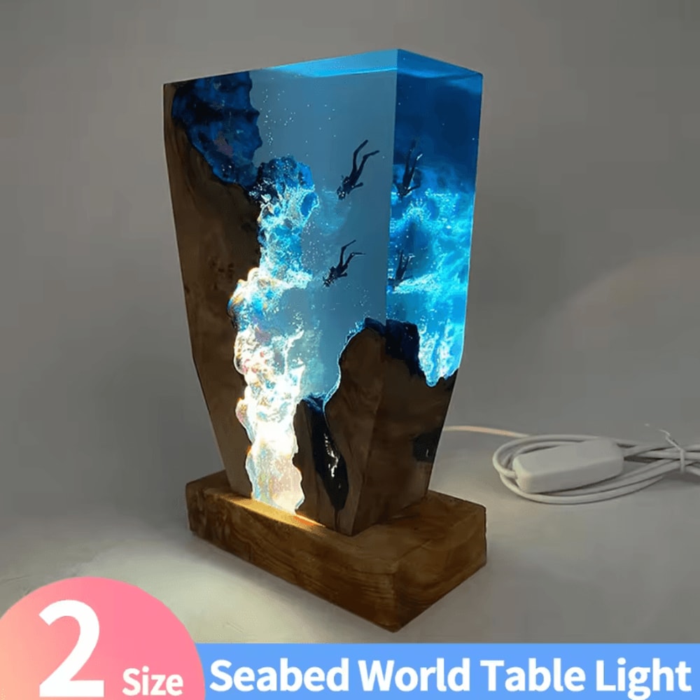Seabed Exploration Resin Diver Table Light Underwater Night Lamp For Bedroom And Office Decor 0