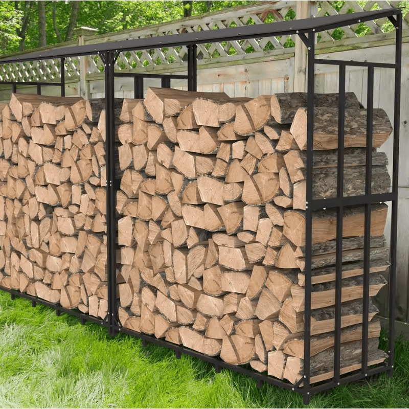 Extra Large Tall Outdoor Firewood Rack With Waterproof Cover Heavy Duty Strong Stand For Garden An 1