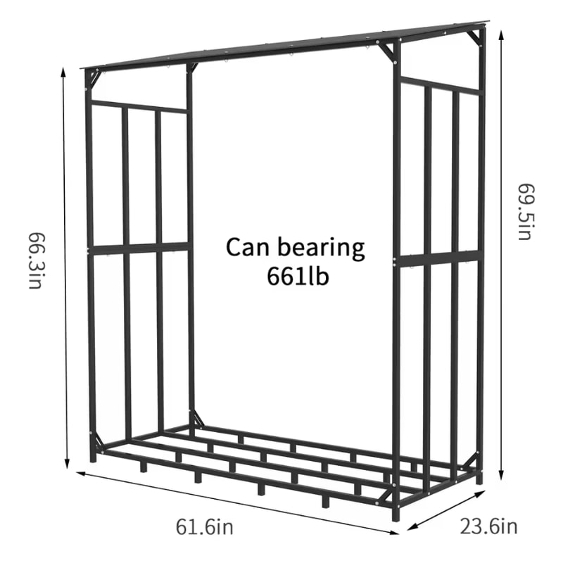 Extra Large Tall Outdoor Firewood Rack With Waterproof Cover Heavy Duty Strong Stand For Garden An 5