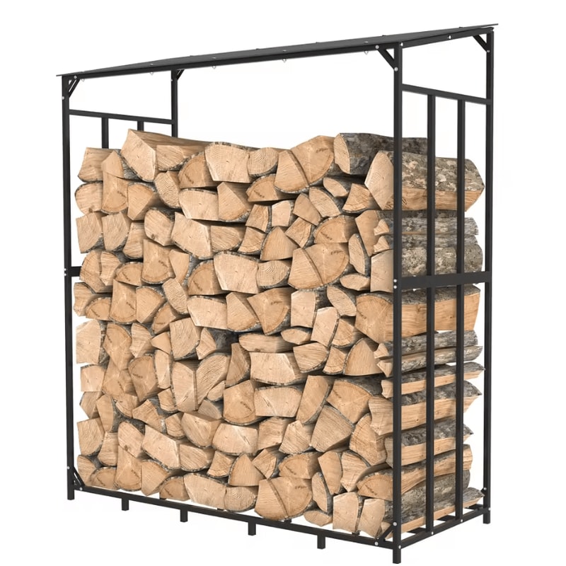 Extra Large Tall Outdoor Firewood Rack With Waterproof Cover Heavy Duty Strong Stand For Garden An 6