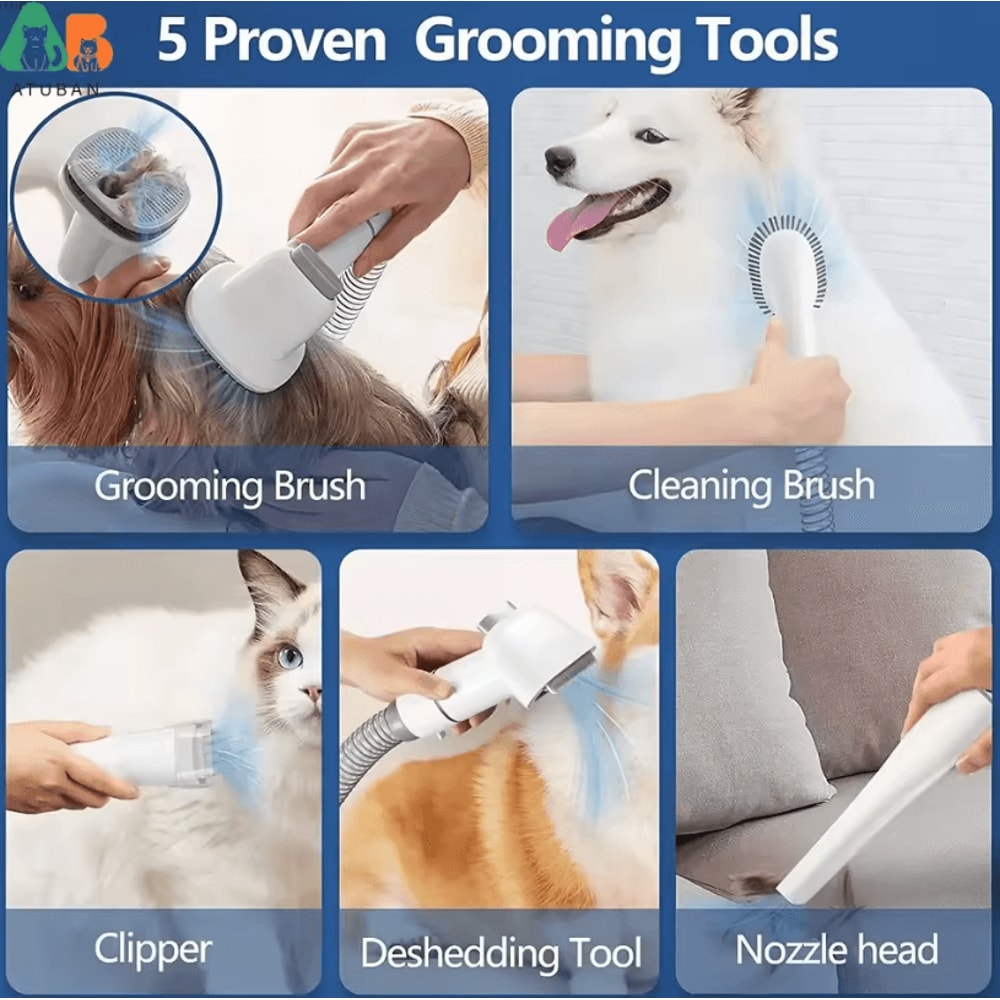 ATUBAN Pet Grooming Vacuum And Dog Hair Removal Kit 23L Large Capacity Brush Vacuum For Pets 2