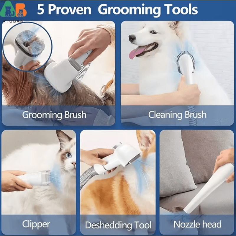 ATUBAN Pet Grooming Vacuum And Dog Hair Removal Kit 23L Large Capacity Brush Vacuum For Pets 2