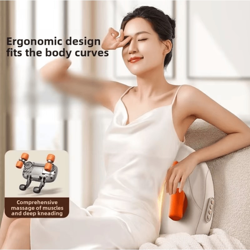 JAIYORL Wireless Electric Massage Pillow Heated Shiatsu Massager For Neck Back Waist And Legs 4