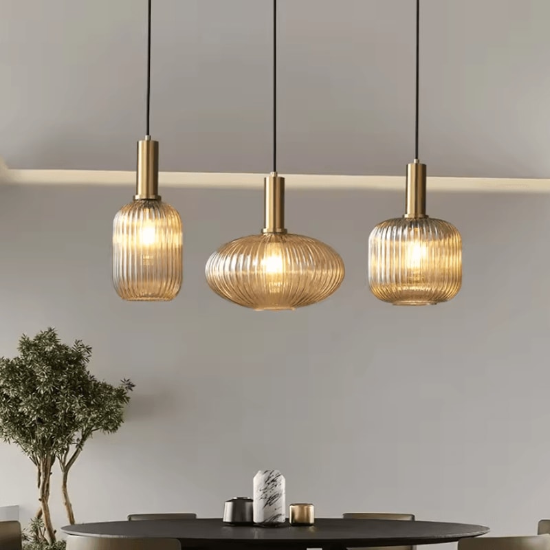 Retro Colorful Glass Pendant Lights Creative LED E27 Hanging Lighting For Living Room And Bedroom 0