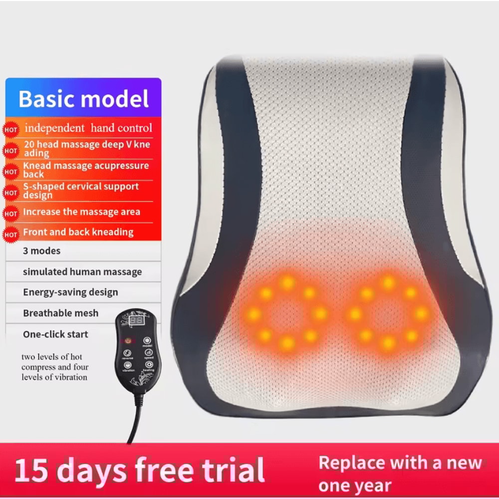 Electric Shiatsu Head Neck And Cervical Traction Body Massager Heated Vibration Car And Home Back 7