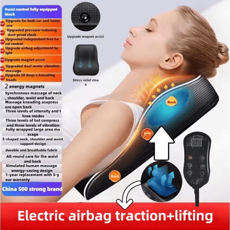 Electric Shiatsu Head Neck And Cervical Traction Body Massager Heated Vibration Car And Home Back 10