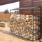 Heavy Duty Outdoor Firewood Storage Log Rack Metal Firewood Stand With Top Cover Rust Resistant 2