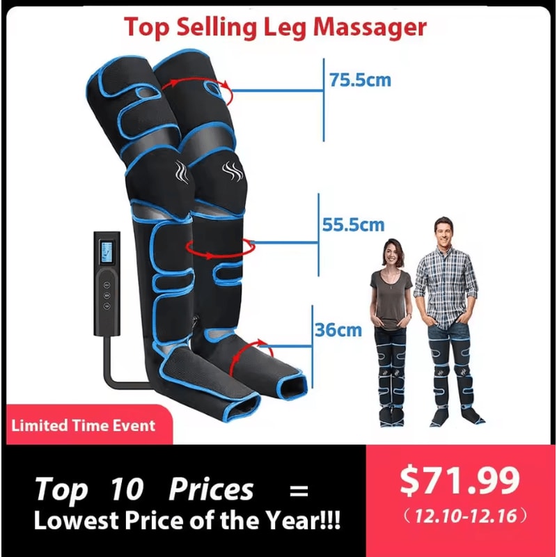 Foot Air Pressure Leg Massager 360 Degree Circulation And Muscle Relaxation Device For Feet And Le 0