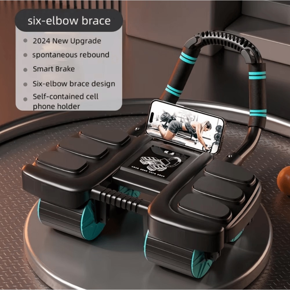 Six Elbow Abdominal Wheel Exerciser Automatic Rebound Core Training Slider For Home Gym Fitness 0