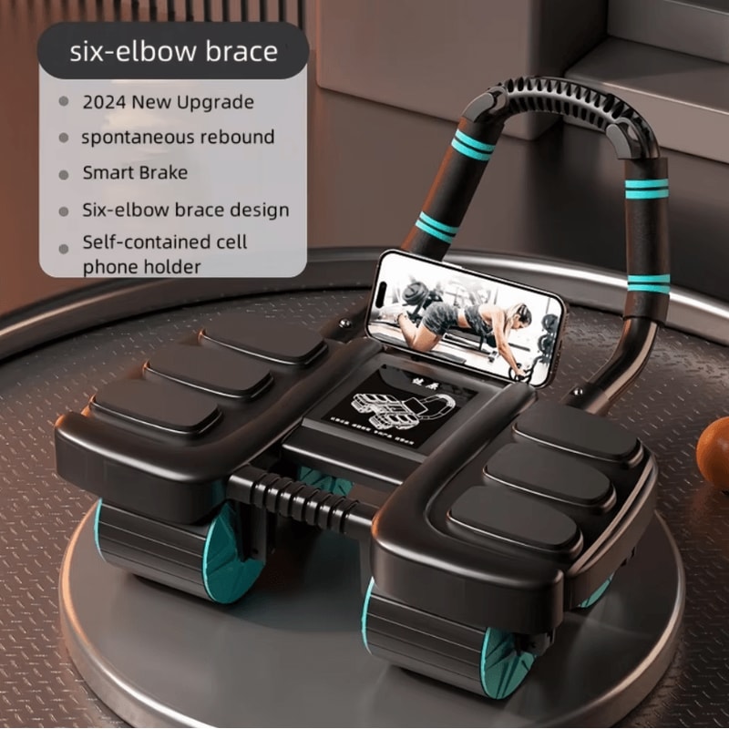 Six Elbow Abdominal Wheel Exerciser Automatic Rebound Core Training Slider For Home Gym Fitness 0