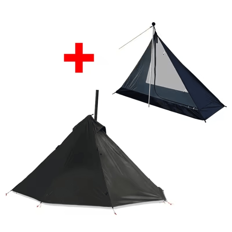 Ultralight Hot Tent With Chimney Window OnePerson Double Layer Tipi Teepee Bushcraft Shelter 10