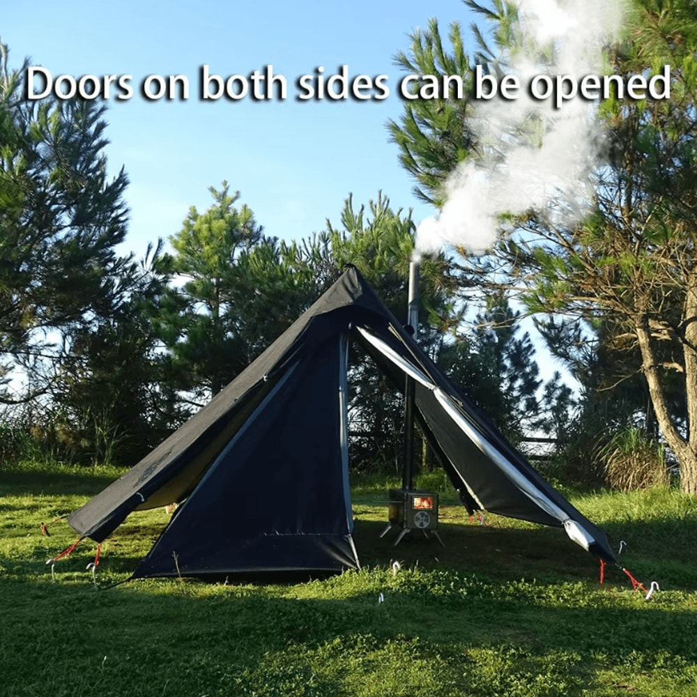 Ultralight Hot Tent With Chimney Window OnePerson Double Layer Tipi Teepee Bushcraft Shelter 2