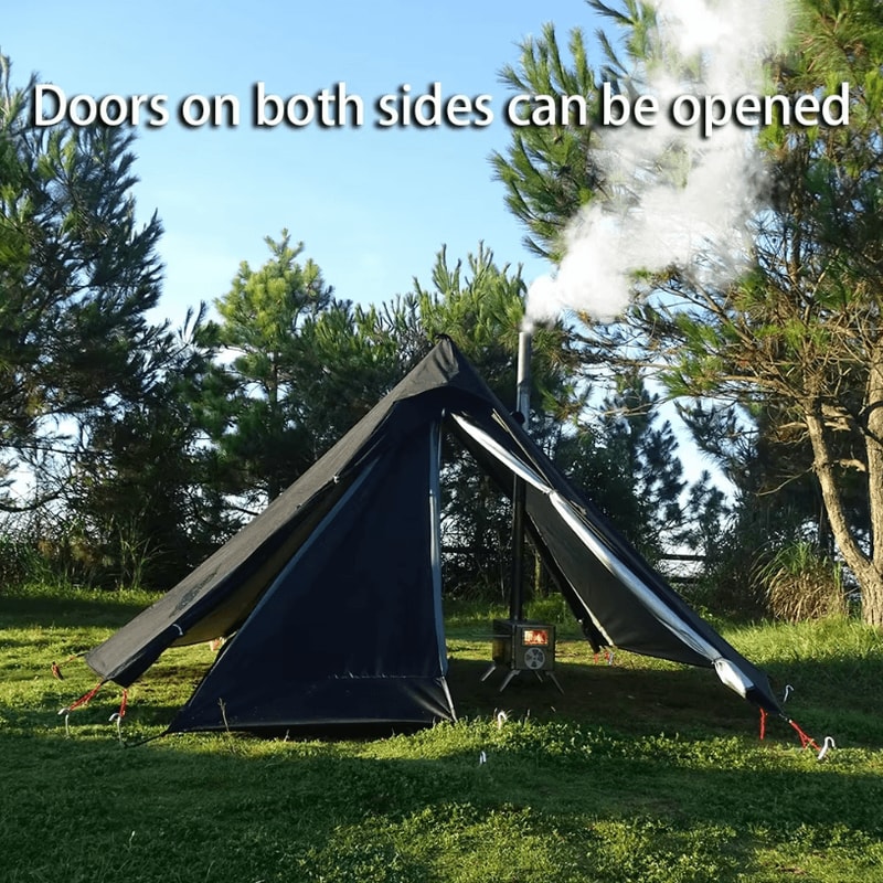 Ultralight Hot Tent With Chimney Window OnePerson Double Layer Tipi Teepee Bushcraft Shelter 2