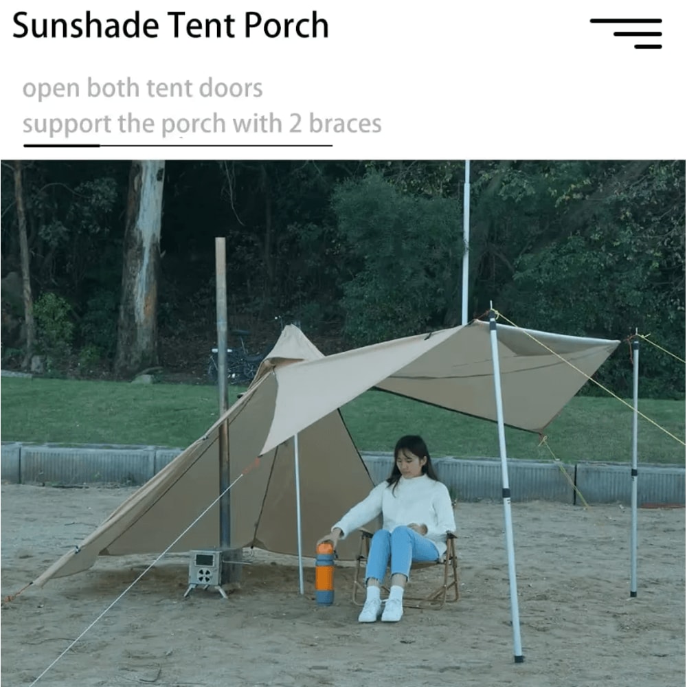 Ultralight Hot Tent With Chimney Window OnePerson Double Layer Tipi Teepee Bushcraft Shelter 4