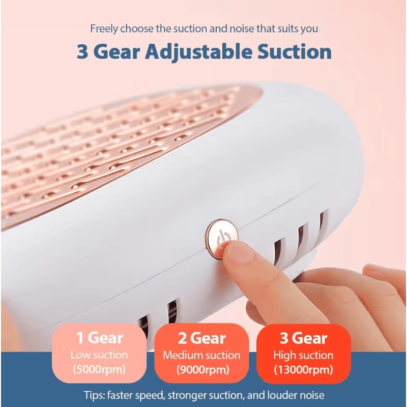 130W Nail Dust Collector Professional Brushless Nail Dust Extractor Vacuum Cleaner 3