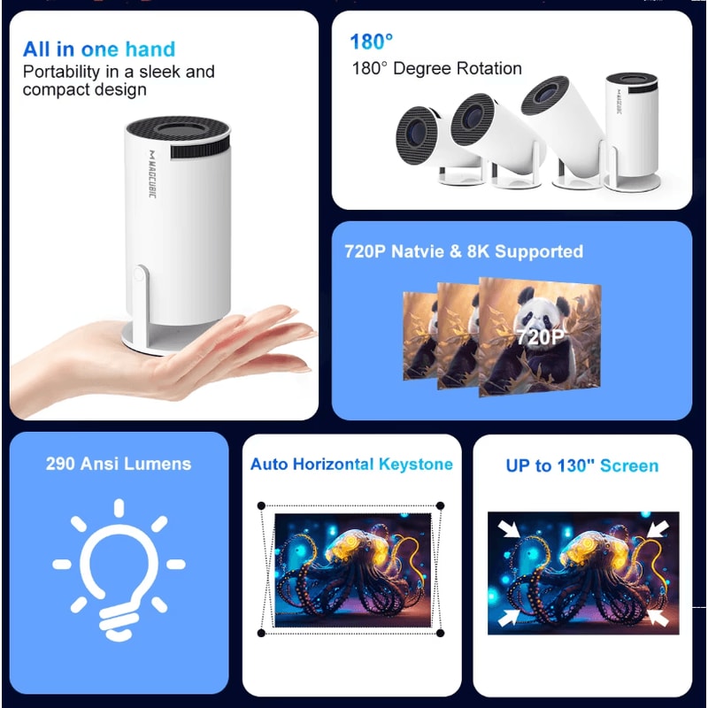 Magcubic HY300 Pro 8K Android Projector Dual WiFi6 Smart Home And Outdoor Cinema 2