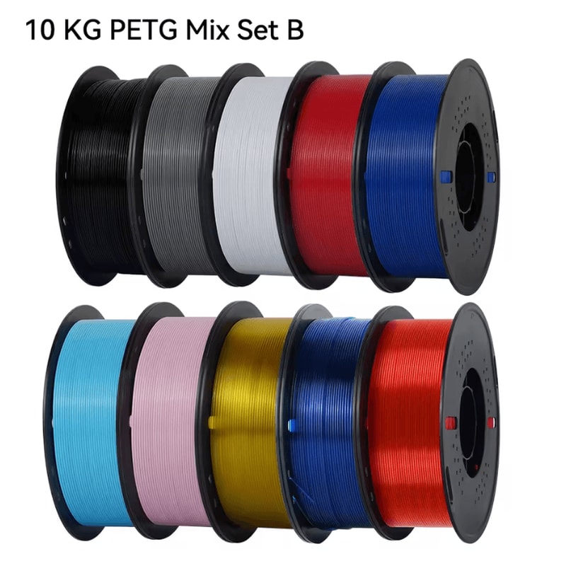 KINGROON 10kg PLA PETG 175mm 3D Printer Filament Bundle Mixed Colors FDM Material 10