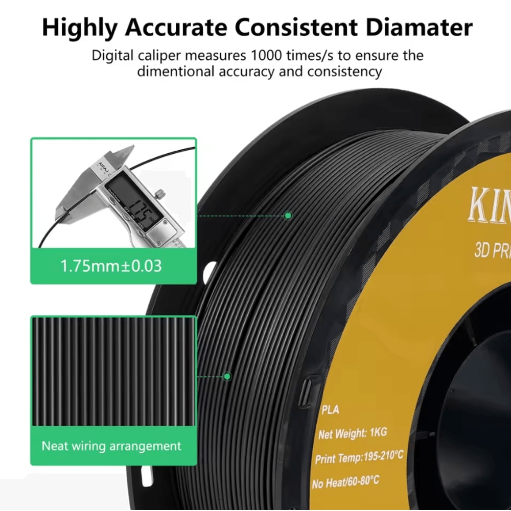 KINGROON 10kg PLA PETG 175mm 3D Printer Filament Bundle Mixed Colors FDM Material 1