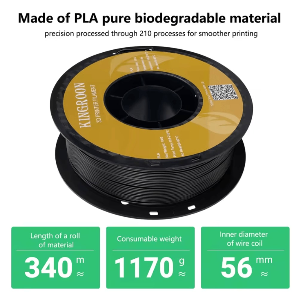 KINGROON 10kg PLA PETG 175mm 3D Printer Filament Bundle Mixed Colors FDM Material 3