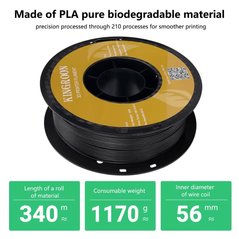 KINGROON 10kg PLA PETG 175mm 3D Printer Filament Bundle Mixed Colors FDM Material 3