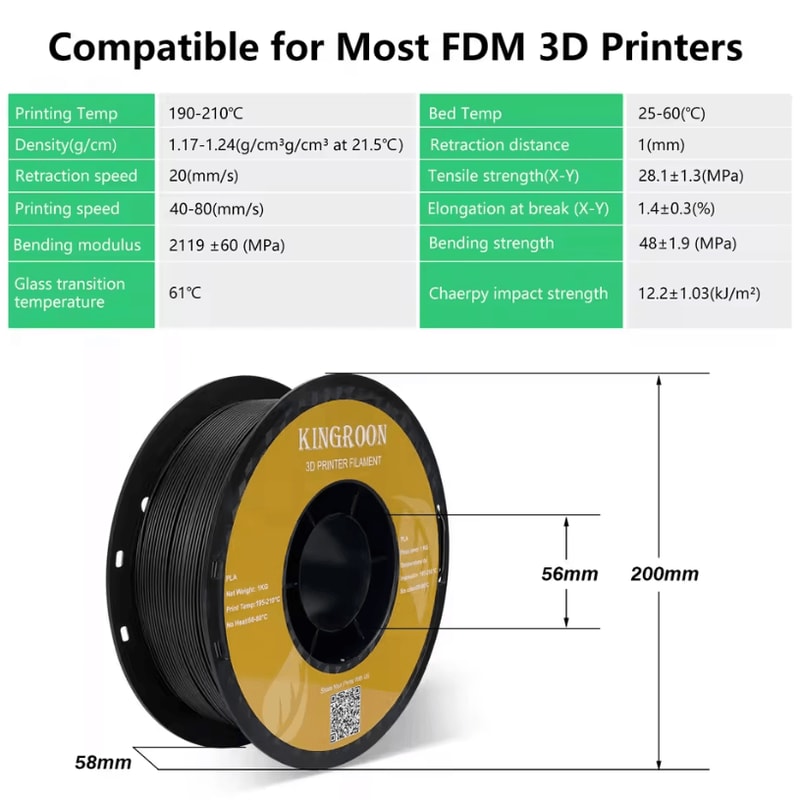 KINGROON 10kg PLA PETG 175mm 3D Printer Filament Bundle Mixed Colors FDM Material 4