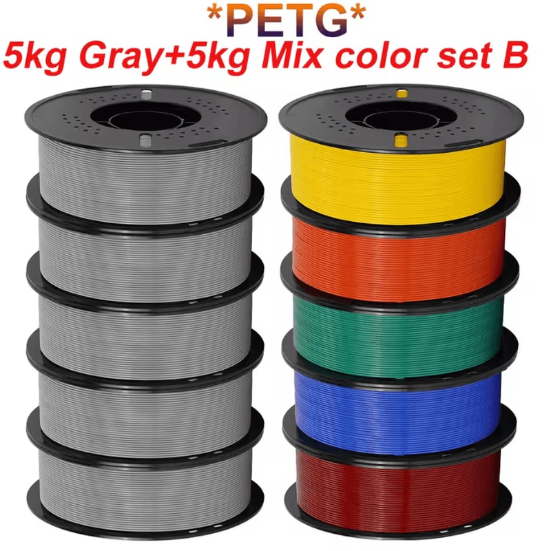 KINGROON 10kg PLA PETG 175mm 3D Printer Filament Bundle Mixed Colors FDM Material 6