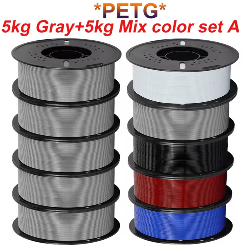 KINGROON 10kg PLA PETG 175mm 3D Printer Filament Bundle Mixed Colors FDM Material 29