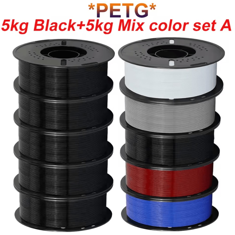 KINGROON 10kg PLA PETG 175mm 3D Printer Filament Bundle Mixed Colors FDM Material 26