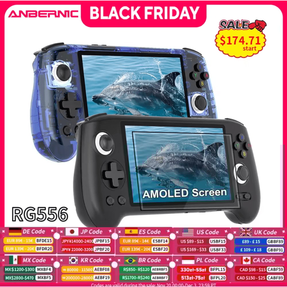 ANBERNIC RG556 Android Handheld Game Console 548 Inches AMOLED Portable Gaming Device 0