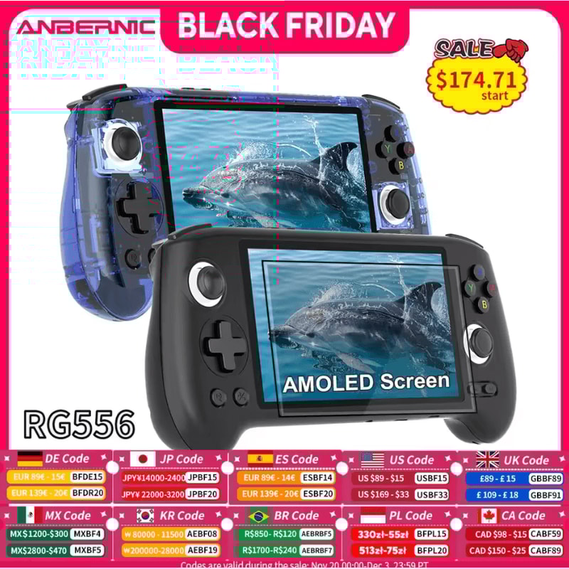ANBERNIC RG556 Android Handheld Game Console 548 Inches AMOLED Portable Gaming Device 0