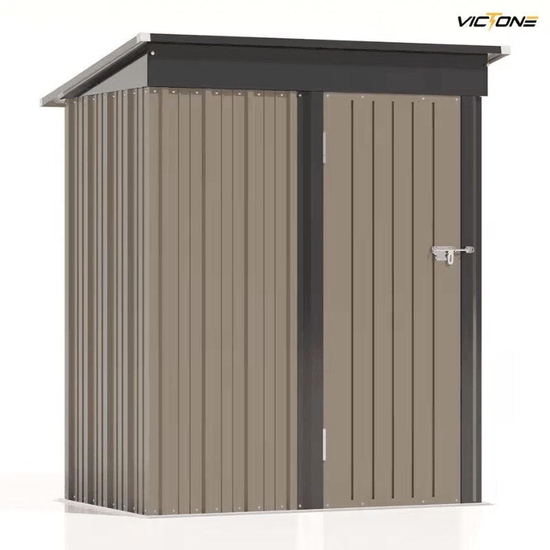 Patiowell 5 By 3 FT Outdoor Storage Shed Metal Garden Tool Shed With Sloping Roof And Lockable Doo 6