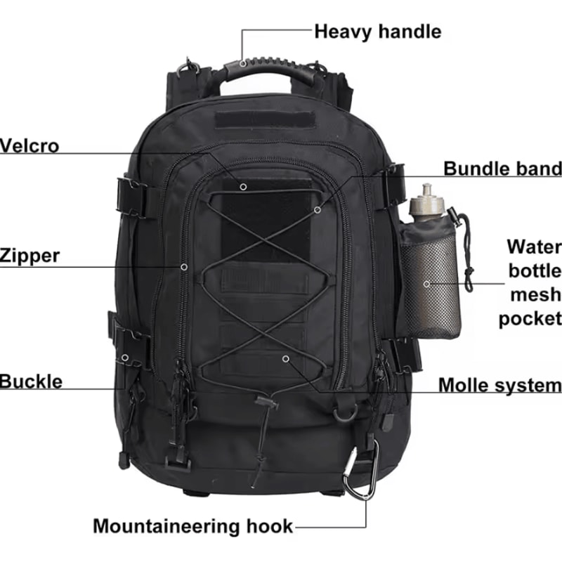 Premium 60L Tactical Backpack Military MOLLE Rucksack For Outdoor Adventure 2