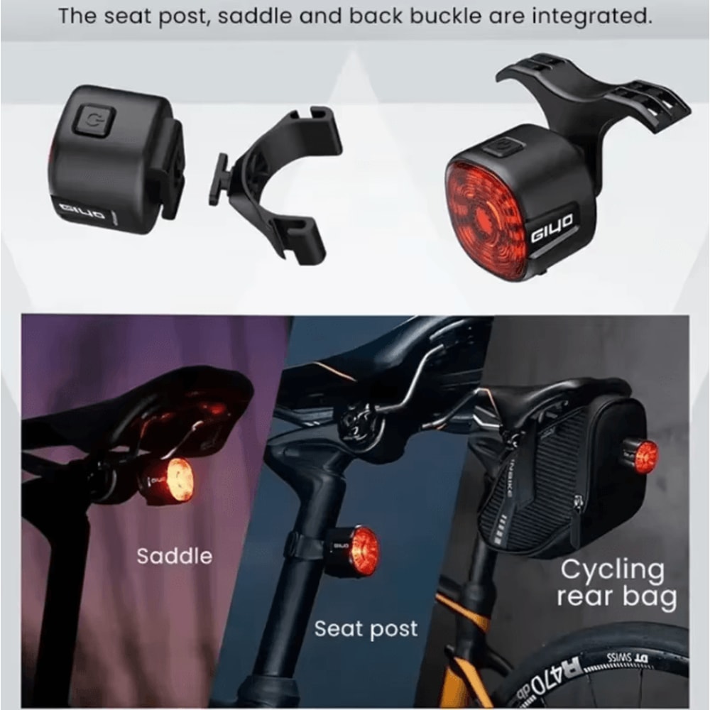 Smart Brake Bicycle Rear Light LED Taillight With Auto Stop Signal And TypeC Charging 1