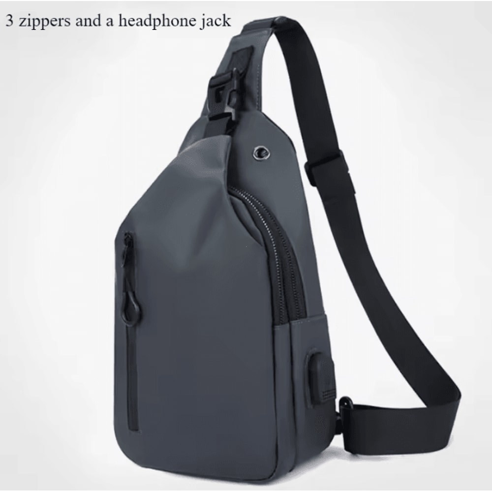 Men Chest Bag Outdoor Casual Crossbody Bag With USB Charging Port 11