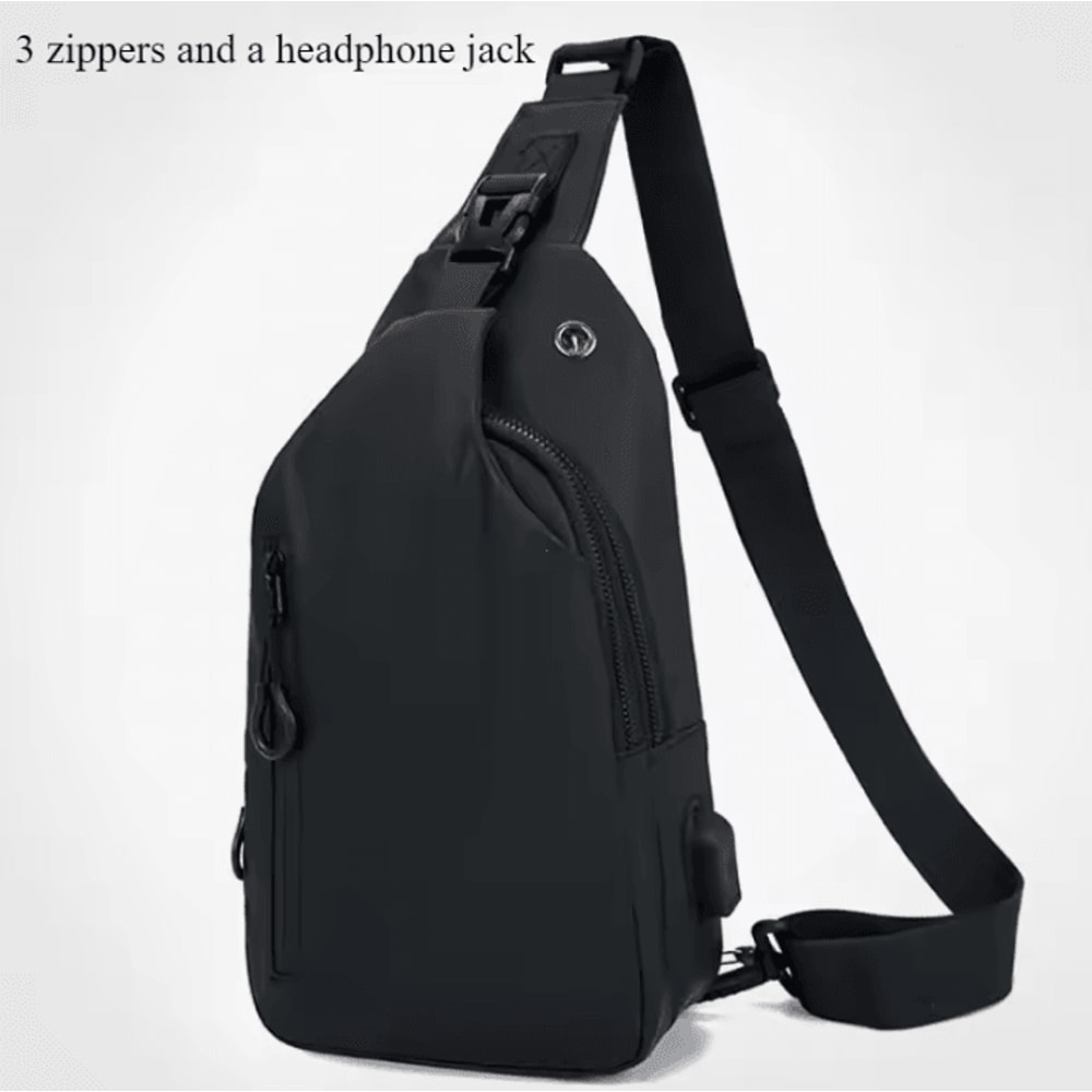 Men Chest Bag Outdoor Casual Crossbody Bag With USB Charging Port 10