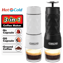cafelffe 3-in-1 portable coffee machine – manual espresso maker for hot & cold brewing