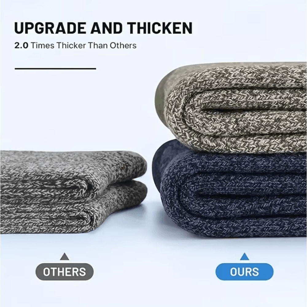 5 Pairs Mens Merino Wool Socks Super Thick Thermal Hiking Socks For Cold Weather US Size 65115 1