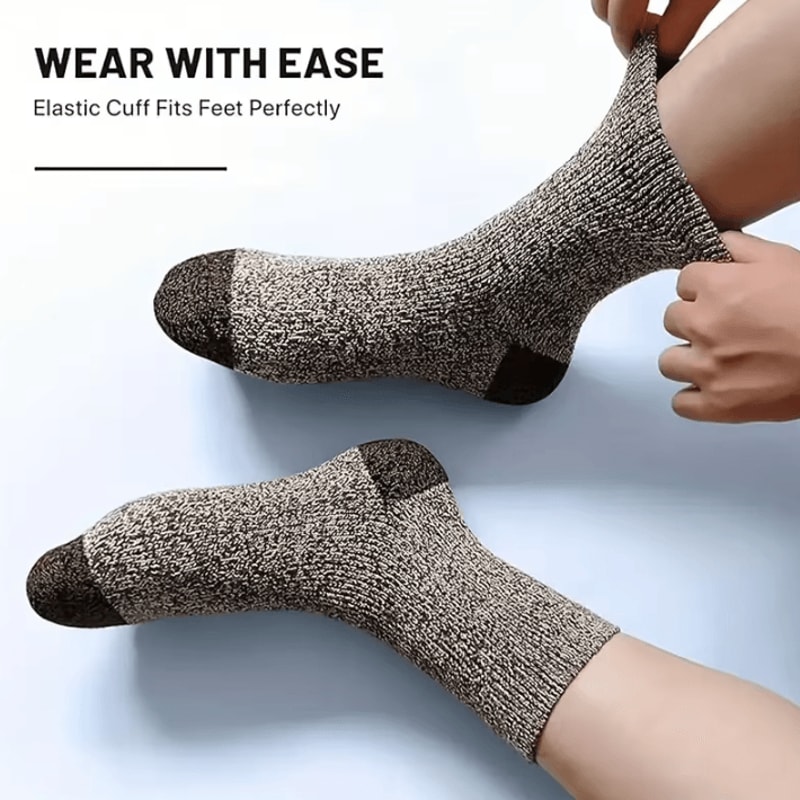 5 Pairs Mens Merino Wool Socks Super Thick Thermal Hiking Socks For Cold Weather US Size 65115 3