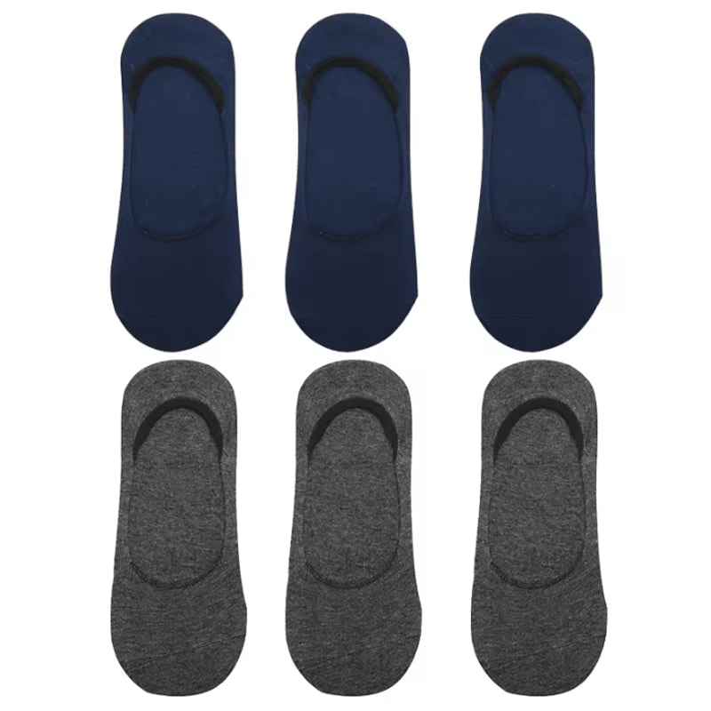 6 Pairs Mens Bamboo Breathable Invisible Socks Low Cut Casual No Show Socks 17