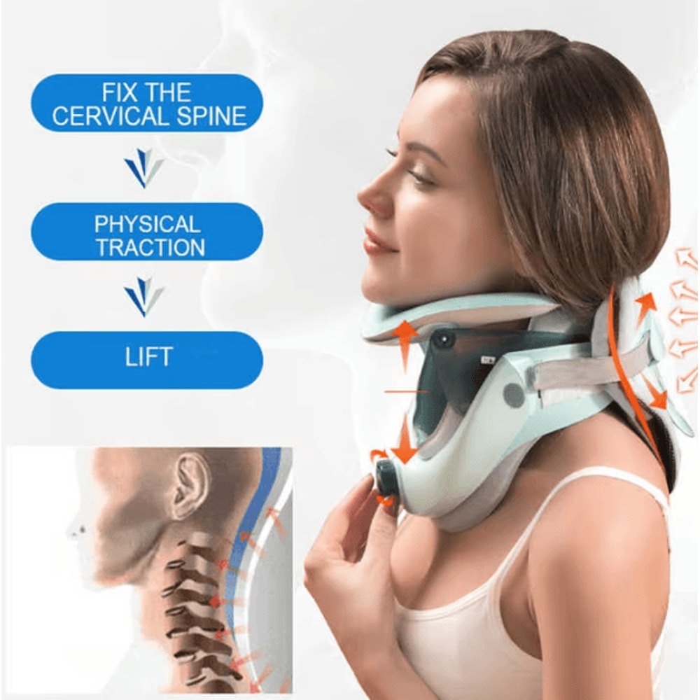 Adjustable Neck Stretcher Collar Air Sac Cervical Traction Device For Spine Alignment 1