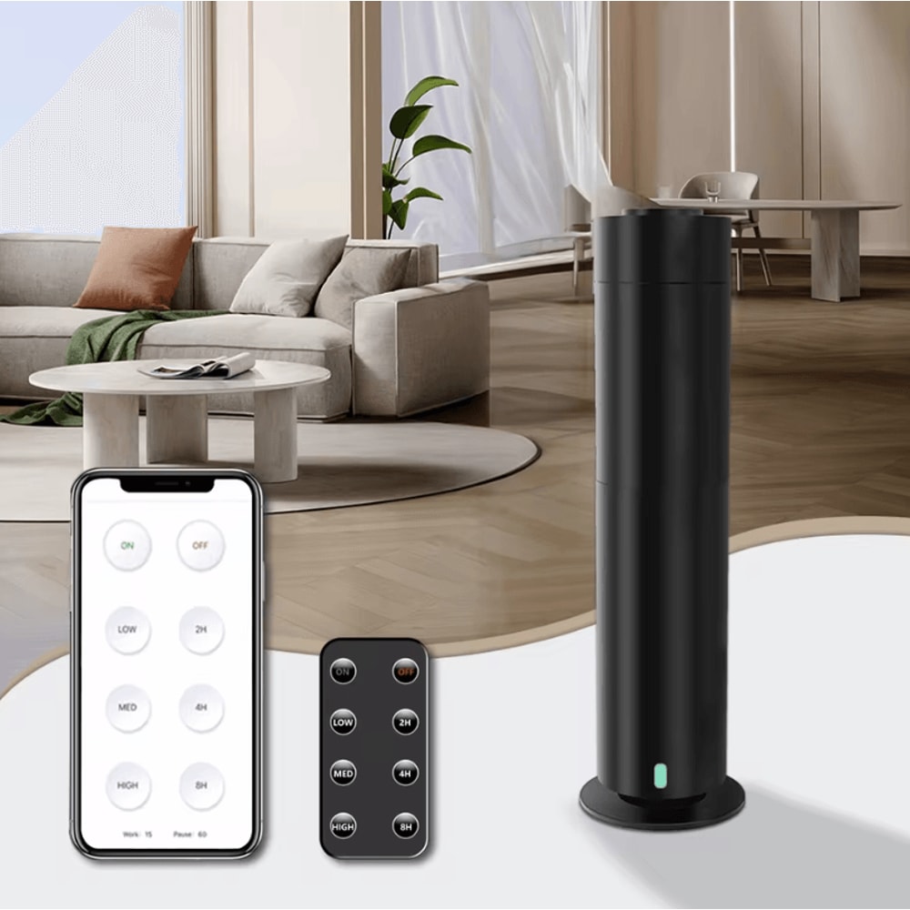 120ml RemoteControlled Modern Metal Tower Aroma Diffuser Stylish Scent Diffuser With Remote Contro 1