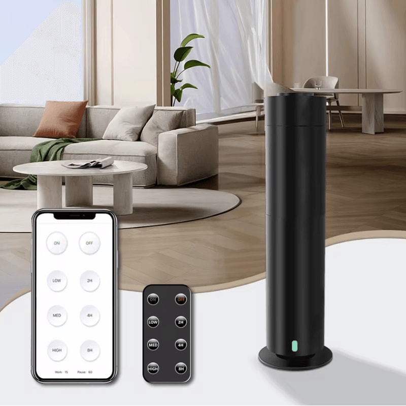 120ml RemoteControlled Modern Metal Tower Aroma Diffuser Stylish Scent Diffuser With Remote Contro 1