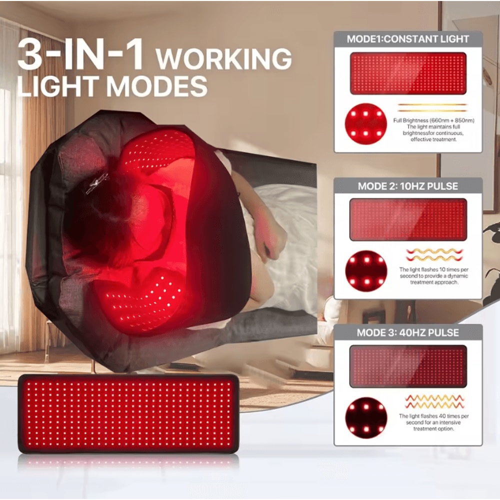 Red And Infrared Therapy Belt Wearable LED Heating Wrap For Muscles Joints And Recovery 4