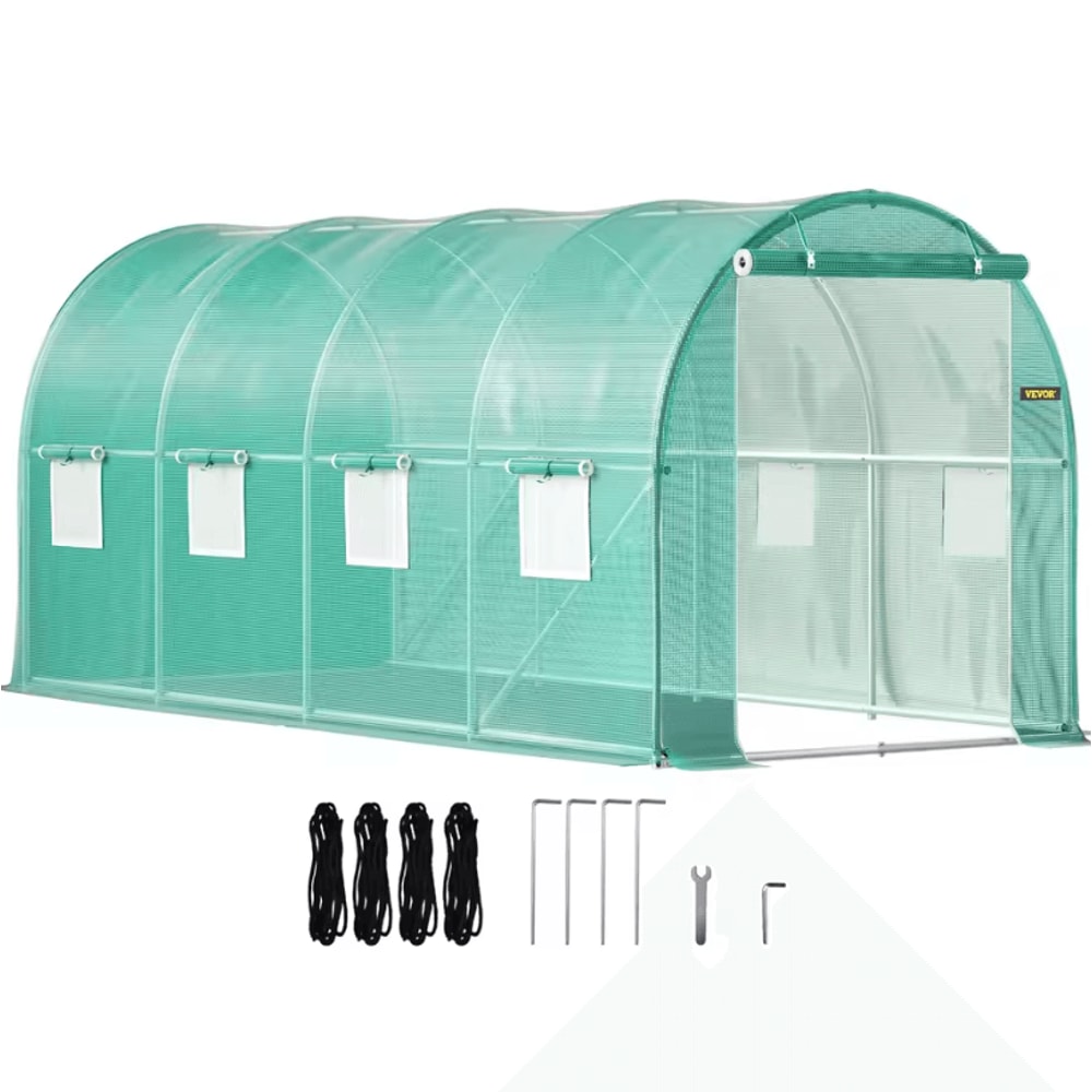 Walkin Greenhouse Kit Galvanized Frame With Waterproof Cover For YearRound Growing 0
