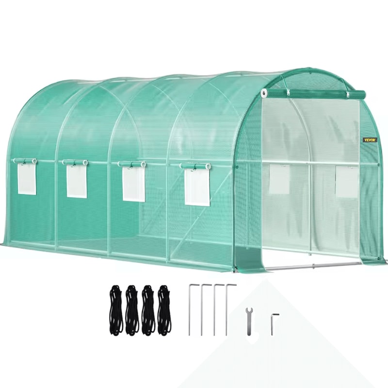 Walkin Greenhouse Kit Galvanized Frame With Waterproof Cover For YearRound Growing 0