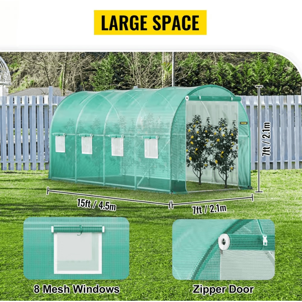 Walkin Greenhouse Kit Galvanized Frame With Waterproof Cover For YearRound Growing 2