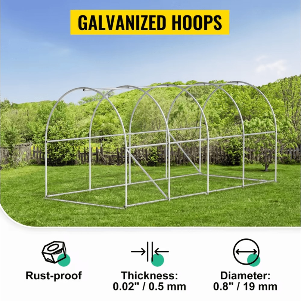 Walkin Greenhouse Kit Galvanized Frame With Waterproof Cover For YearRound Growing 3