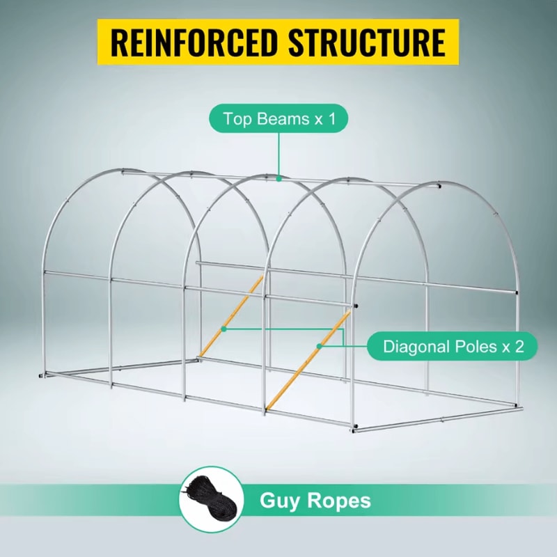 Walkin Greenhouse Kit Galvanized Frame With Waterproof Cover For YearRound Growing 4