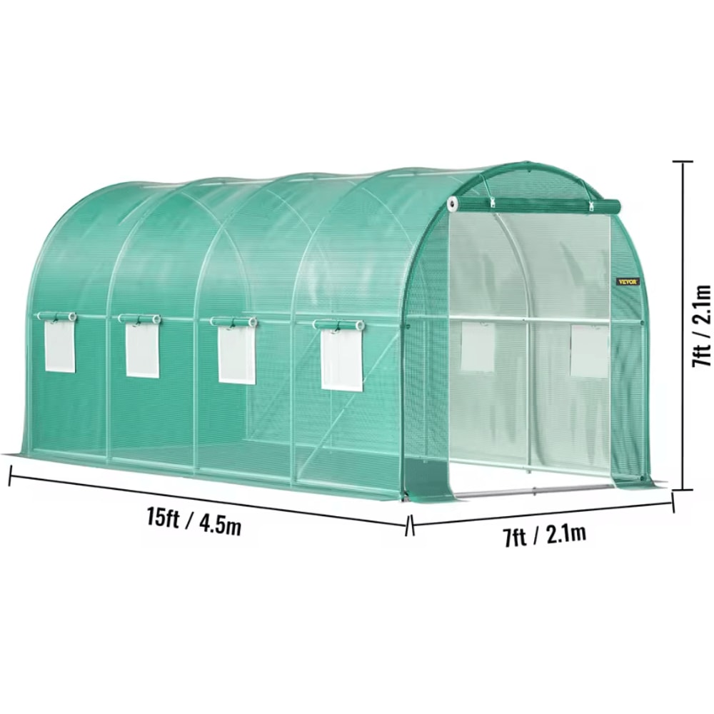 Walkin Greenhouse Kit Galvanized Frame With Waterproof Cover For YearRound Growing 5